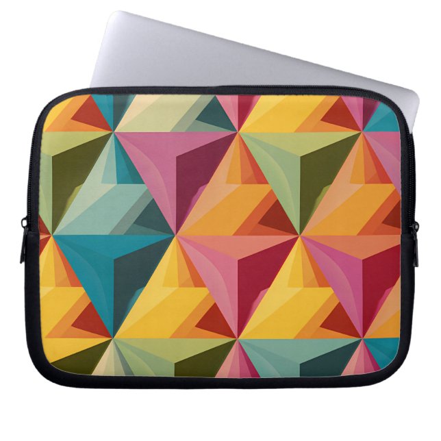 Capa Para Notebook Bold Geometric Triangle Pattern  (Frente)