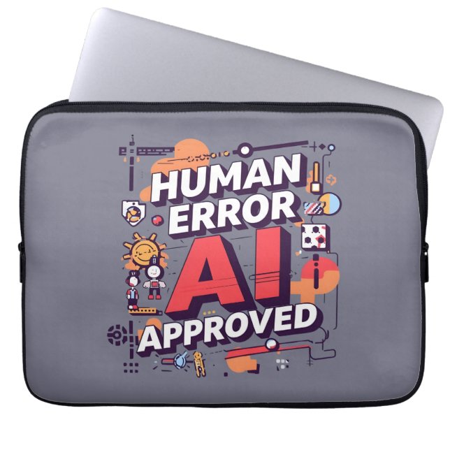 Capa Para Notebook Bold “Human Error, AI Approved” Digital Art (Frente)
