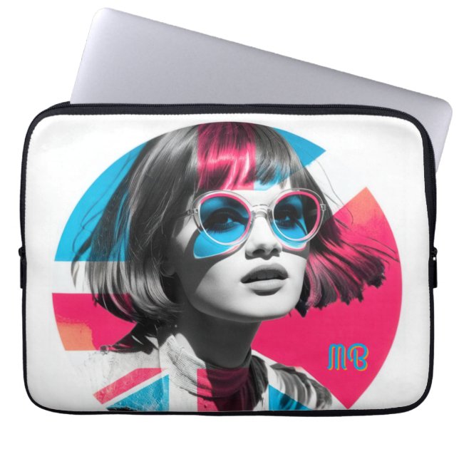 Capa Para Notebook Bold Pop Art Cool Girl Retro Modern British Style (Frente)