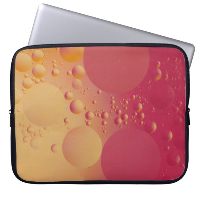 Capa Para Notebook Bolha rosa e laranja digital (Frente)