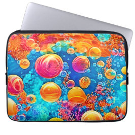 Capa Para Notebook Bolhas Coloridas do Recife de Coral