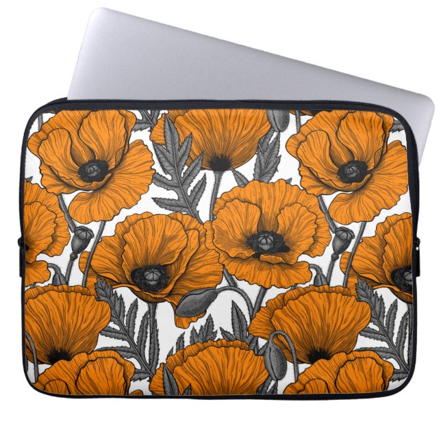 Capa Para Notebook Bolhas de laranja em branco (Frente)