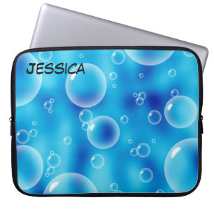 Capa Para Notebook Bolhas num fundo azul