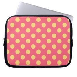 Capa Para Notebook Bolinhas amarelas no coral