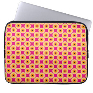 Capa Para Notebook Bolinhas Amarelo e Rosa Quente