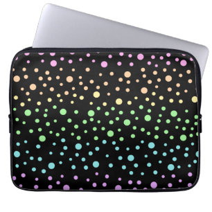 Capa Para Notebook Bolinhas Arco-Íris Bolsa de laptop Preta