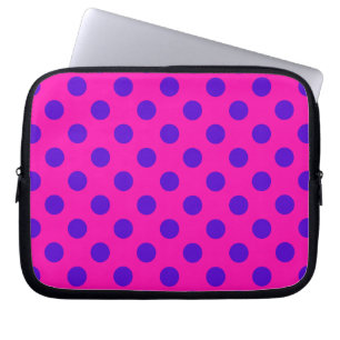 Capa Para Notebook Bolinhas azuis no fúcsia
