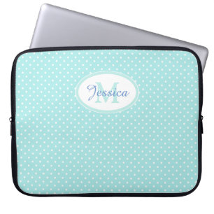 Capa Para Notebook Bolinhas Azul Pastel Personalizada