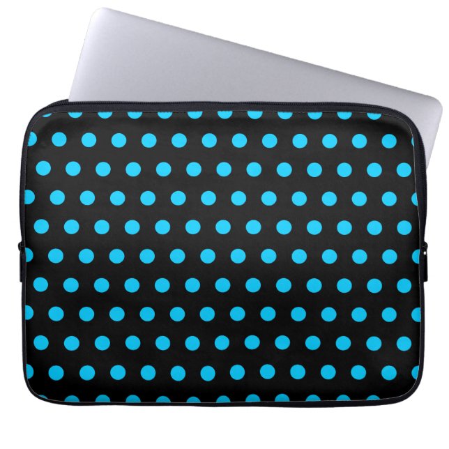 Capa Para Notebook Bolinhas Black and Aqua (Frente)