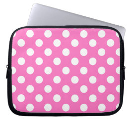 Capa Para Notebook Bolinhas brancas a rosa