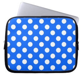 Capa Para Notebook Bolinhas brancas de azul real