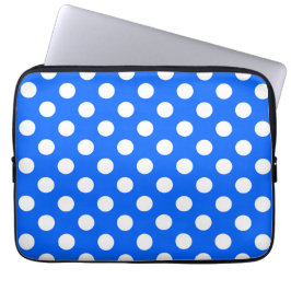 Capa Para Notebook Bolinhas brancas de azul real