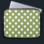 Capa Para Notebook Bolinhas brancas de verde-oliva<br><div class="desc">Bolinhas brancas de verde-oliva</div>