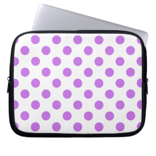 Capa Para Notebook Bolinhas brancas e lilás