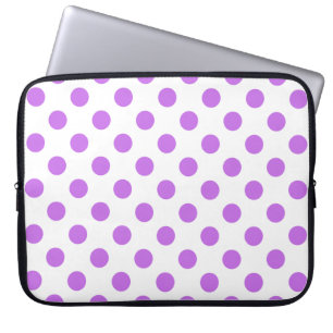 Capa Para Notebook Bolinhas brancas e lilás