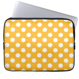Capa Para Notebook Bolinhas brancas em amarelo