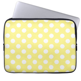 Capa Para Notebook Bolinhas brancas em amarelo-limão