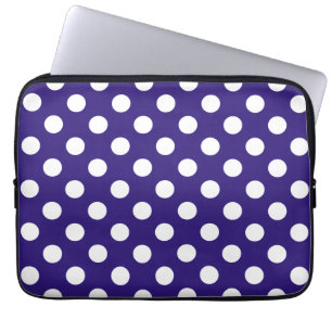 Capa Para Notebook Bolinhas brancas em azul escuro