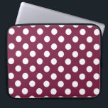 Capa Para Notebook Bolinhas brancas em burgundy<br><div class="desc">Bolinhas brancas em burgundy</div>