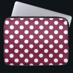 Capa Para Notebook Bolinhas brancas em burgundy<br><div class="desc">Bolinhas brancas em burgundy</div>