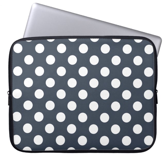 Capa Para Notebook Bolinhas brancas em cinzas azuis (Frente)