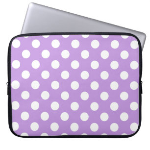 Capa Para Notebook bolinhas brancas em lilac