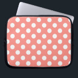 Capa Para Notebook Bolinhas brancas em pêssego<br><div class="desc">Bolinhas brancas em pêssego</div>