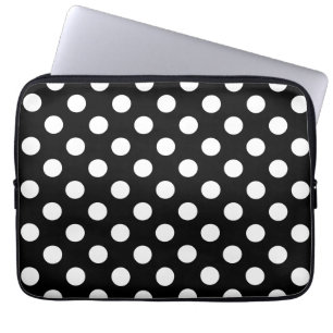 Capa Para Notebook Bolinhas brancas em preto