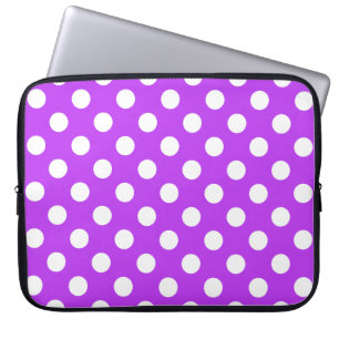 Capa Para Notebook bolinhas brancas em roxo brilhante