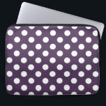 Capa Para Notebook Bolinhas brancas em roxo de ameixa<br><div class="desc">Bolinhas brancas em roxo de ameixa</div>