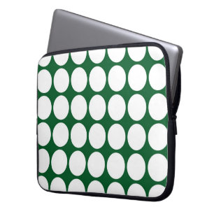 Capa Para Notebook Bolinhas brancas em verde