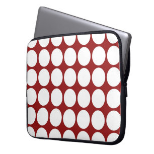 Capa Para Notebook Bolinhas brancas em vermelho