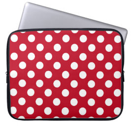 Capa Para Notebook Bolinhas brancas em vermelho