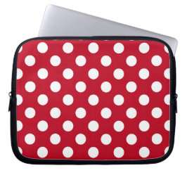 Capa Para Notebook Bolinhas brancas em vermelho