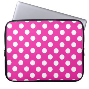 Capa Para Notebook Bolinhas brancas na fúcsia