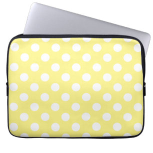 Capa Para Notebook Bolinhas brancas no limão - amarelo
