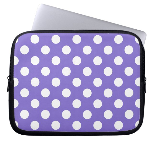 Capa Para Notebook Bolinhas brancas no periwinkle (Frente)