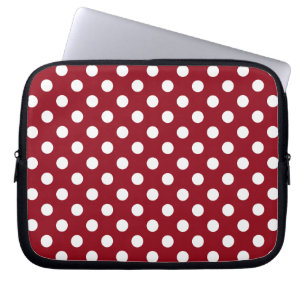Capa Para Notebook Bolinhas brancas no vermelho Crimson