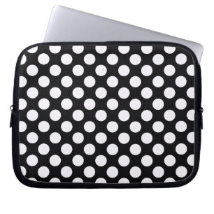 Capa Para Notebook Bolinhas brancas pretas - a bolsa de laptop