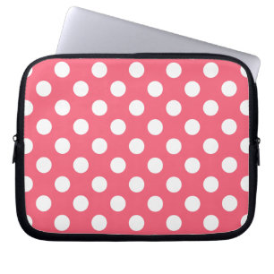 Capa Para Notebook bolinhas brancas sobre corais