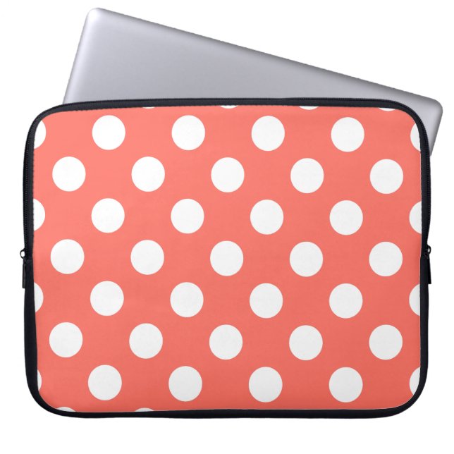 Capa Para Notebook Bolinhas brancas sobre corais vivos (Frente)