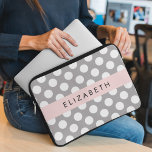 Capa Para Notebook Bolinhas De cinza, Padrão De Bolinhas, Seu Nome<br><div class="desc">Padrão de bolinhas bonito,  divertido e adorável em cinzas e cor branca. Presente moderno e moderno,  perfeito para o amante das bolinhas em sua vida. Personalize adicionando o seu nome,  apelido,  monograma ou iniciais.</div>