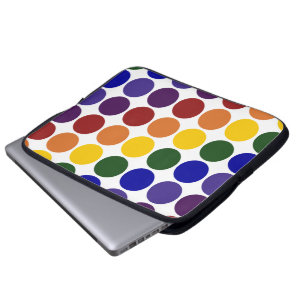 Capa Para Notebook Bolinhas do arco-íris no branco