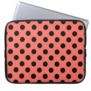 Capa Para Notebook Bolinhas negras de coral vivo