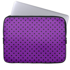 Capa Para Notebook Bolinhas negras em roxo violeta