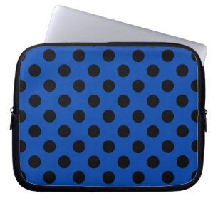 Capa Para Notebook bolinhas pretas de azul real