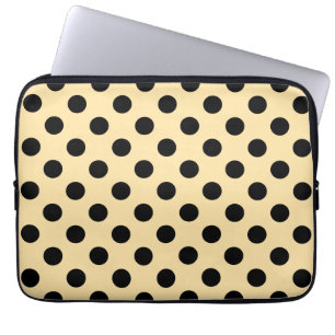 Capa Para Notebook Bolinhas pretas em amarelo pálido