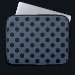 Capa Para Notebook Bolinhas pretas em azul-cinza<br><div class="desc">Bolinhas pretas em azul-cinza</div>