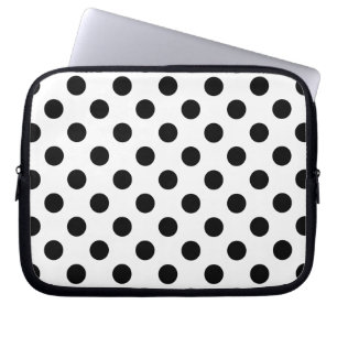 Capa Para Notebook Bolinhas pretas em branco