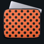 Capa Para Notebook Bolinhas pretas em laranja<br><div class="desc">Bolinhas pretas em laranja</div>